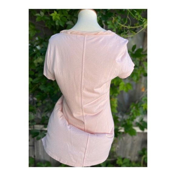 Jennifer Lopez Pink Scoop Neck Tee Shirt Animal Print Stripe Sz L - Picture 5 of 8